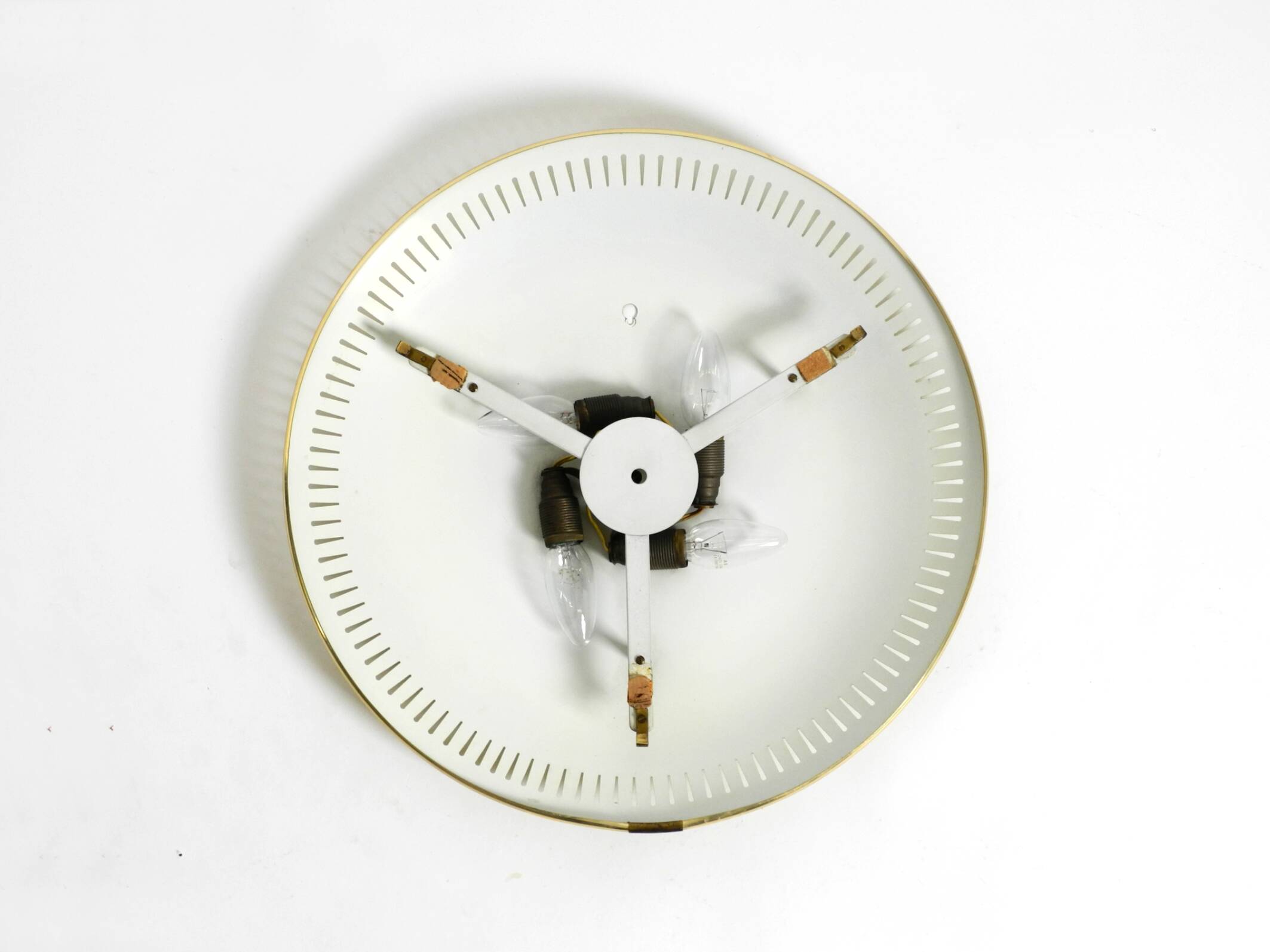 Rare round illuminated mid-century Hillebrand metal mirror from 1966