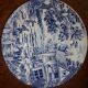 Plate old blue ceramic patterns