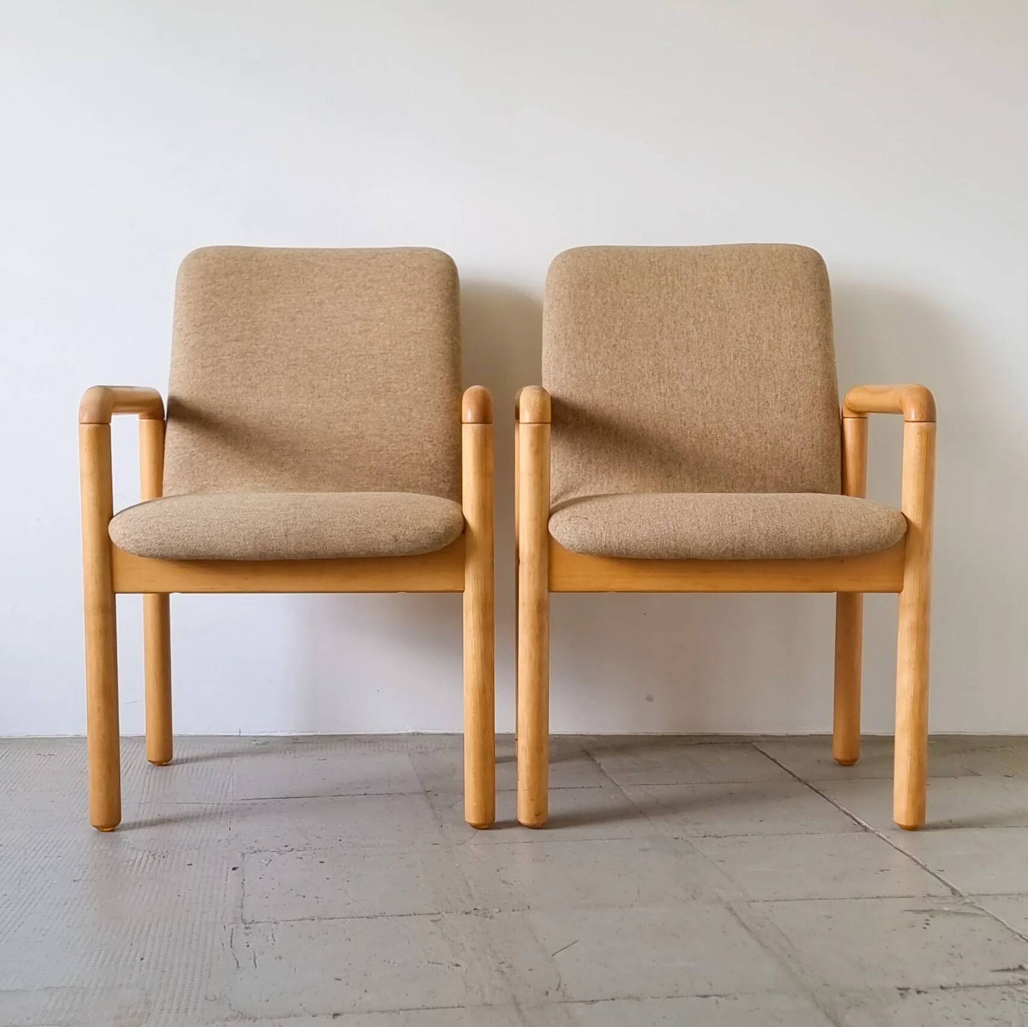 Pair of Danish armchairs in beech