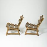 Pair of brutalist oak chairs by Dittmann & Co for Awa Radbound, 1960s