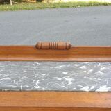 Art deco oak and marble sideboard