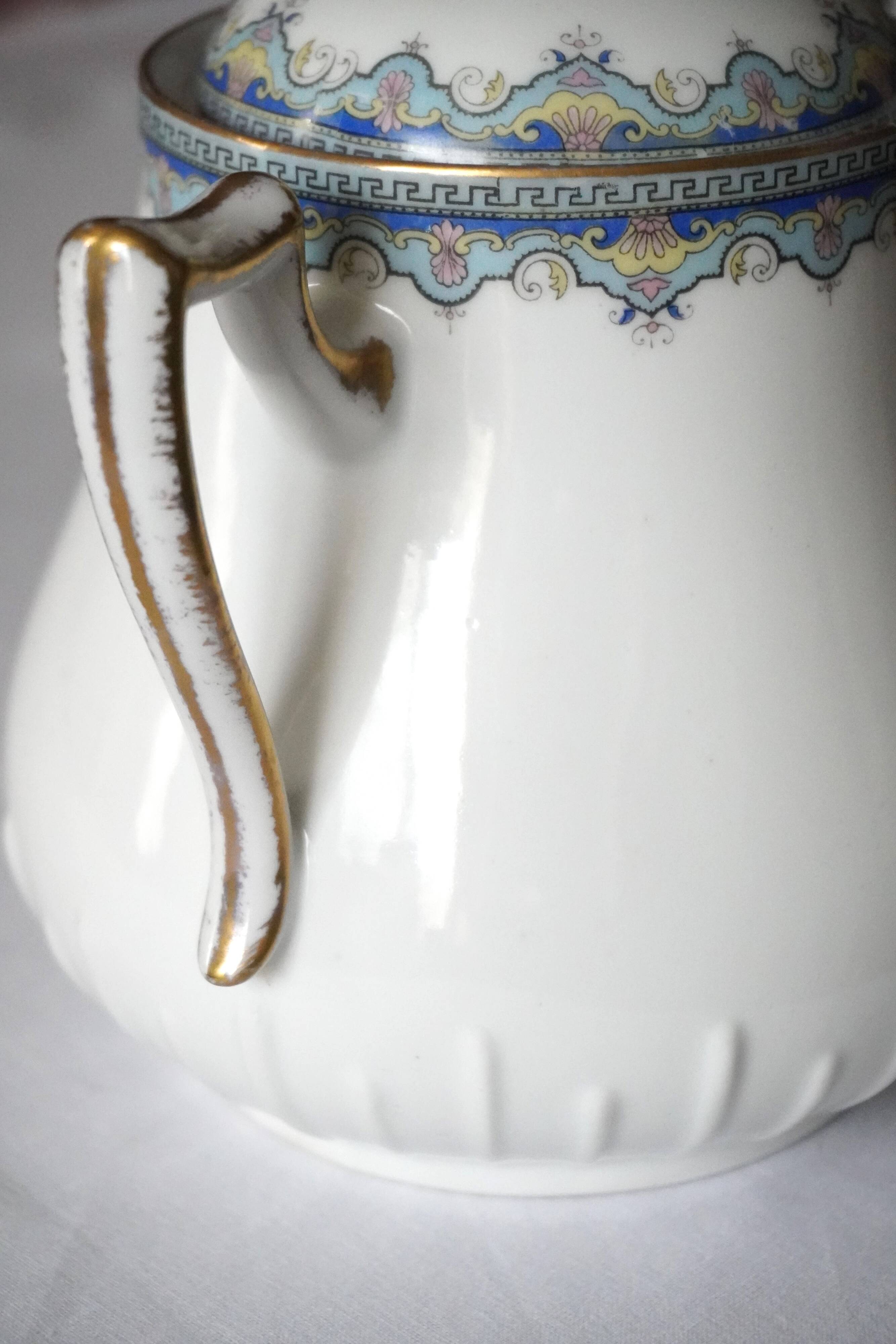 White Limoges porcelain sugar bowl/sugar pot