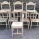 Original white lace-up vintage chairs (series of 8) stamp manufacturer L E 1995