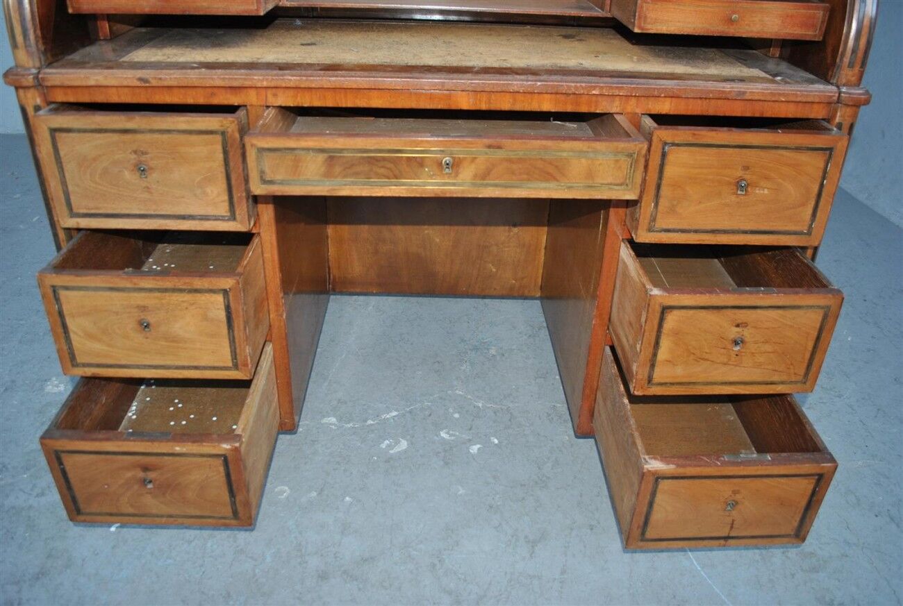 Time's roll-top desk Louis XVI, directoire era end 18th century mahogany