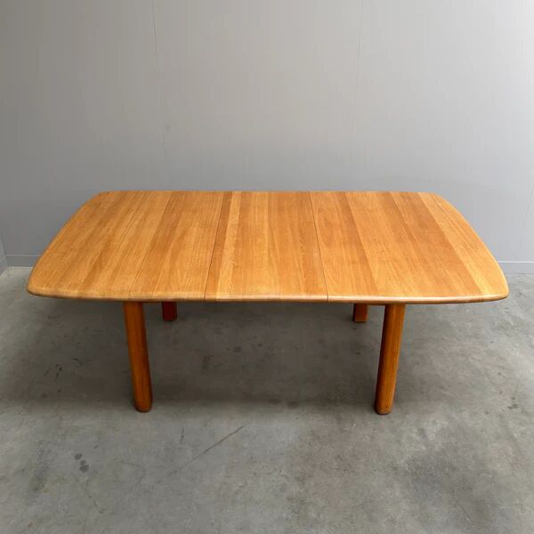 Large solid oak dining table by Wasa, 1990s