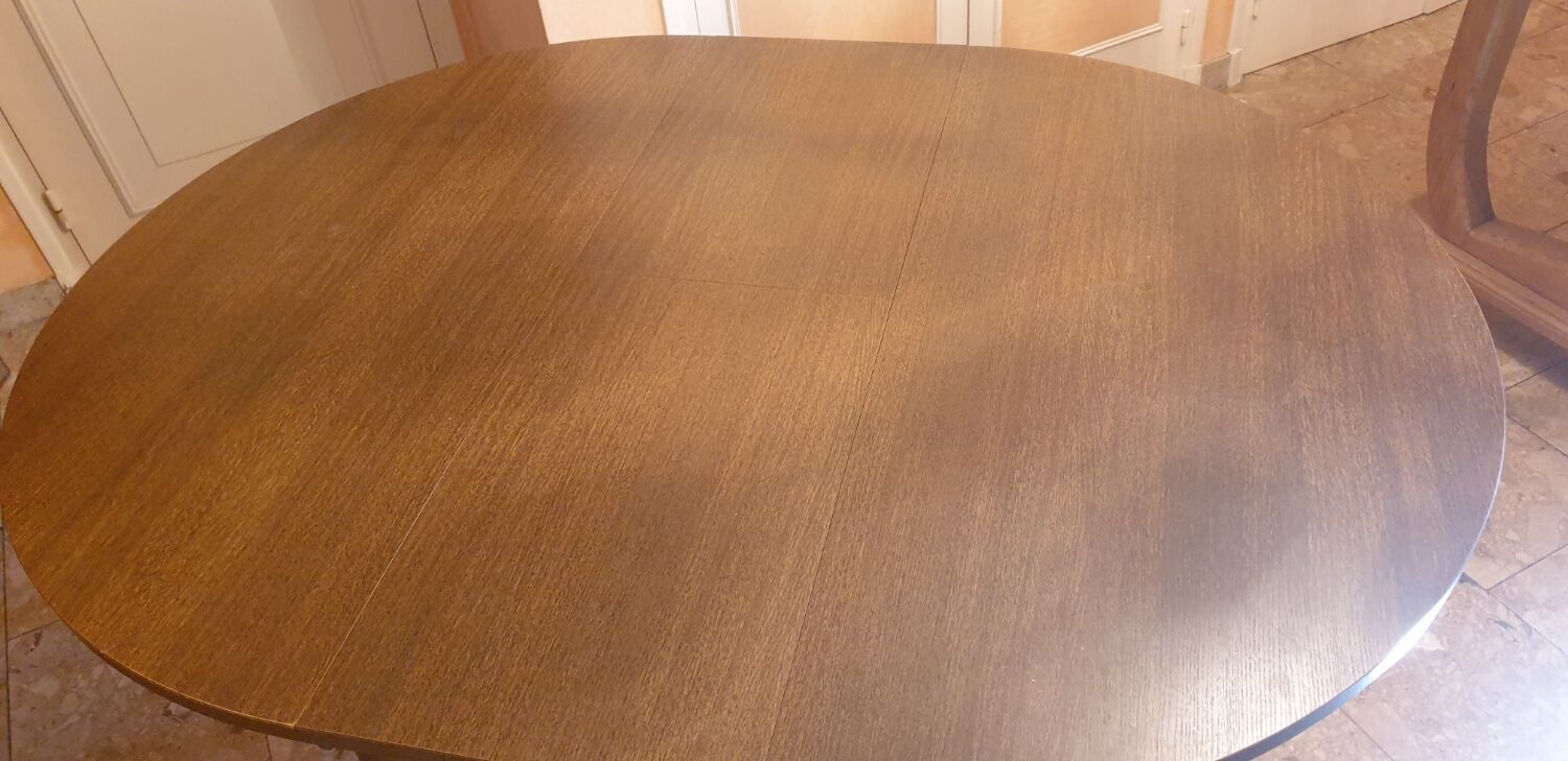 1970s wooden round table