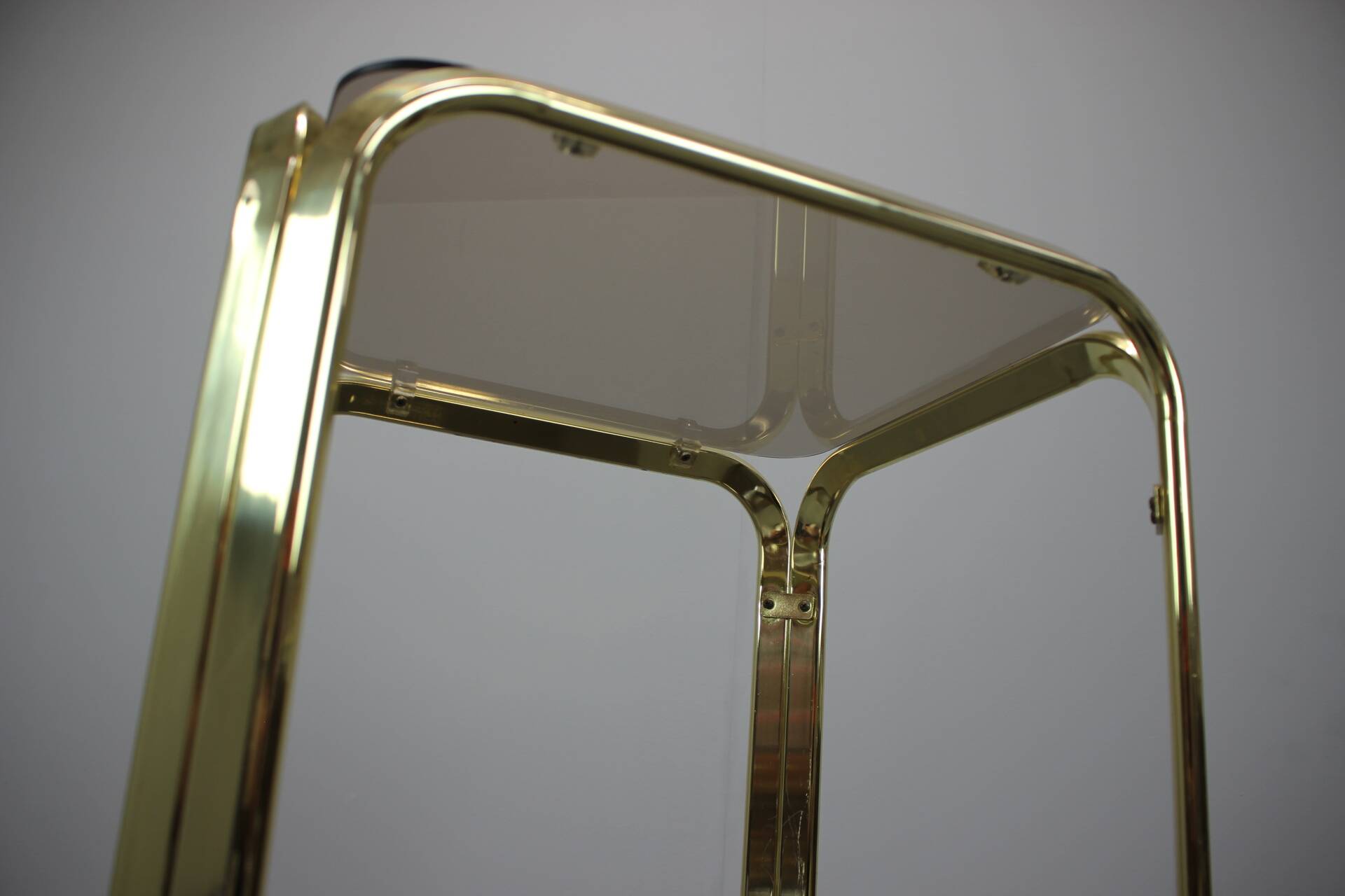 Mid-Century Brass and Smoked Glass Tea Table, 1970s, Germany