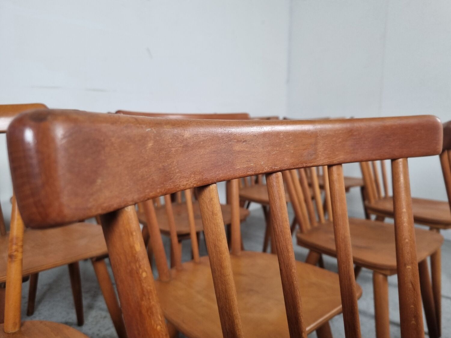 Set of 18 Scandinavian style bistro chairs, 60s