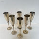 Set of 6 silver-plated champagne flutes – 1970s