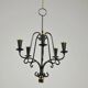 Chandelier en métal peint en noir avec des détails en cuivre – Gunnar Ander pour Ystad-Metall, Suède, années 1950