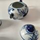 Small blue and white sake set – teapot, 5 cups and tray.