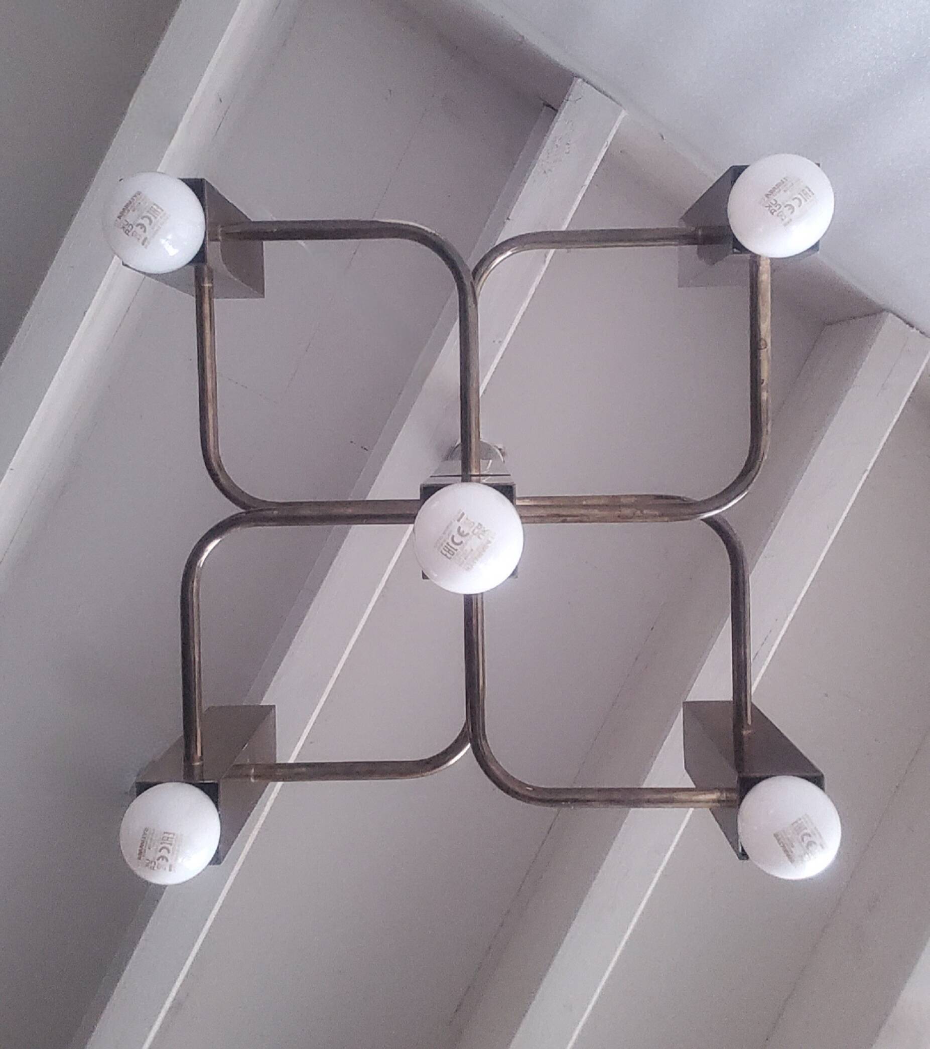 Lustre vintage Sciolari 5 feux par Boulanger 1970