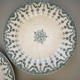 Set of 3 green Gien plates, Floretin model