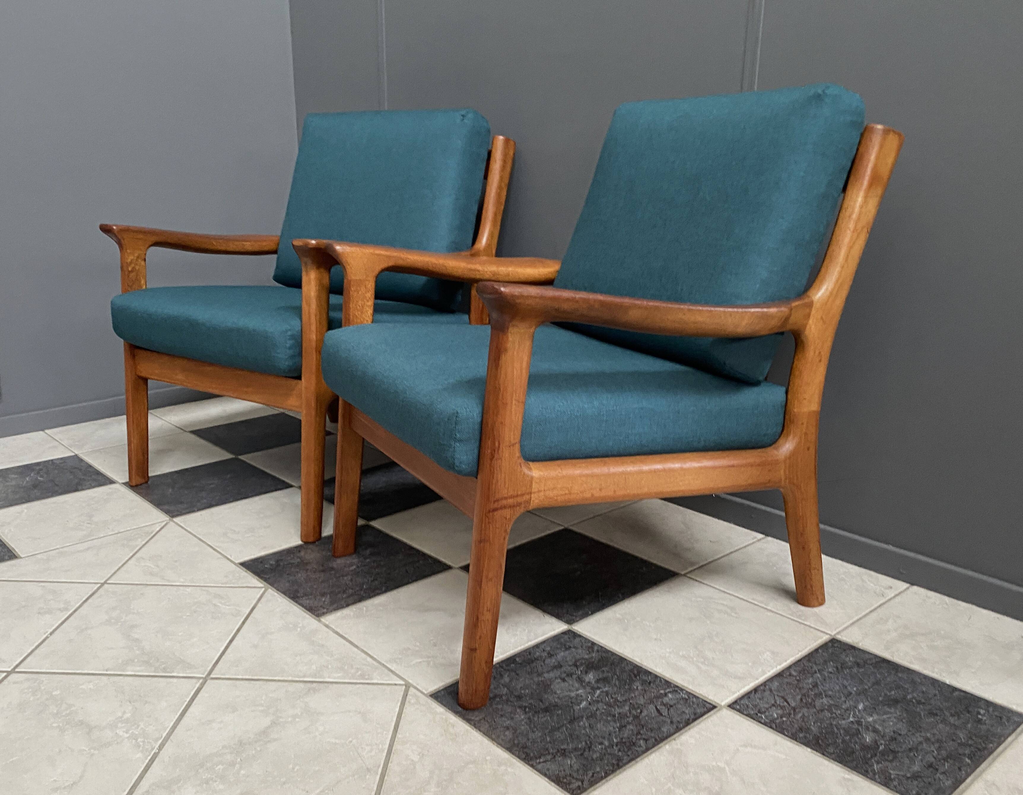 Set Teak Danish chairs by Jull Kristensen 1960s