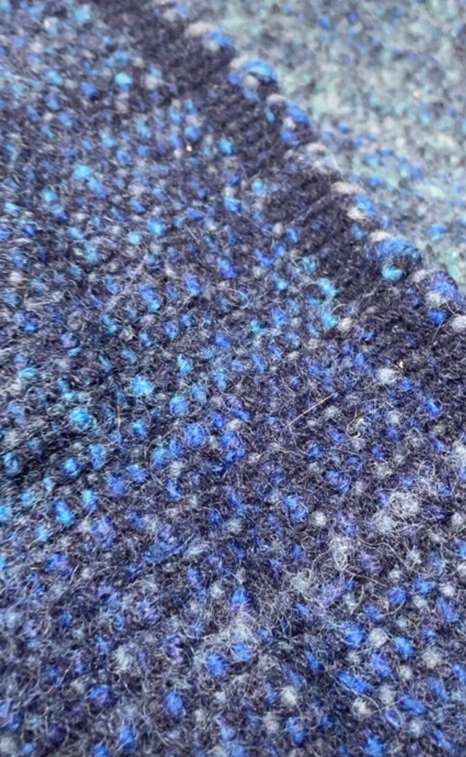 Blue ethnic hand-woven plaid