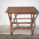 Folding bamboo table side table colonial style table, veranda, patio, interior decor