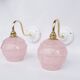 pair of vintage speckled pink and brass wall lights