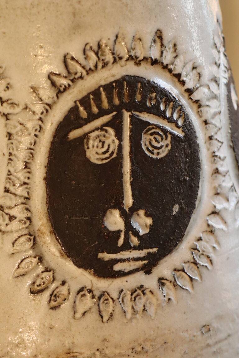 Enamelled ceramic table lamp by Albert Thiry, Vallauris 1960