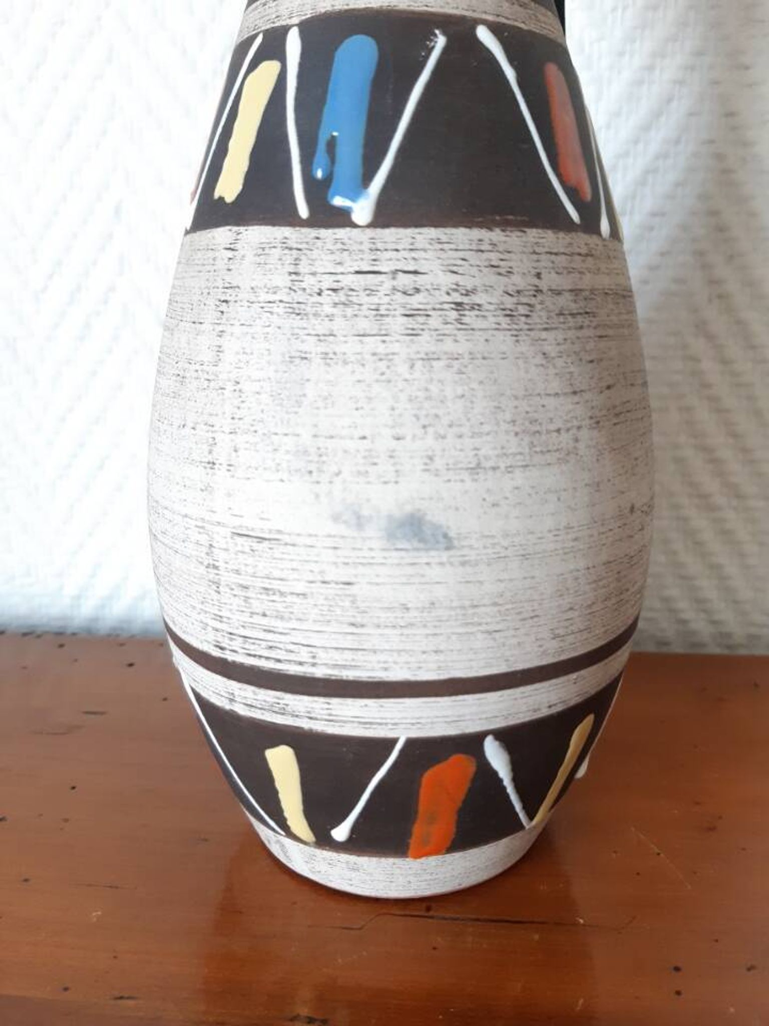 Vase en céramique graphique, West Germany, vers 1970