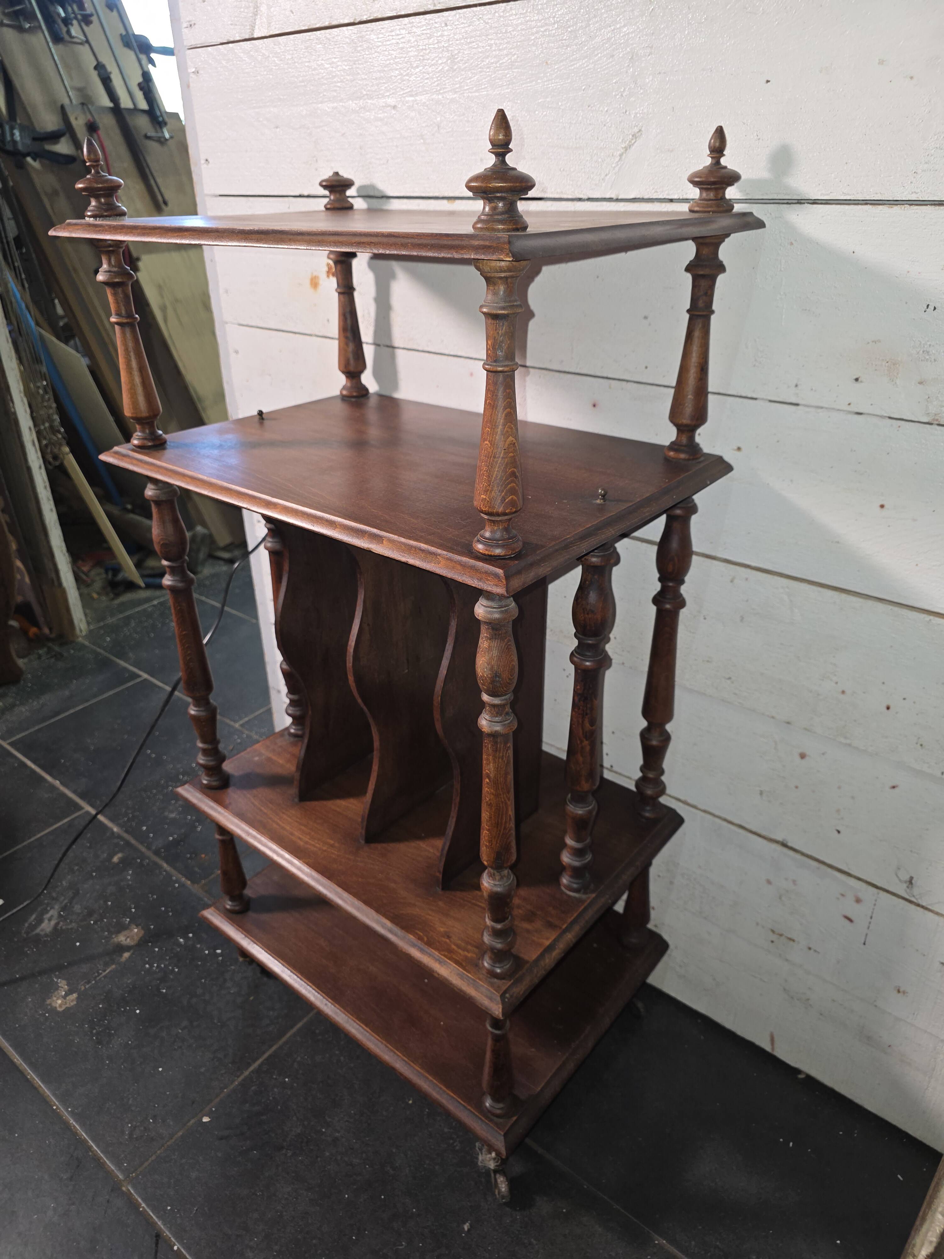 Antique walnut music cabinet