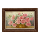Antique oil painting on cardboard, bouquet of carnations, signed and dated 1899
