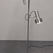 Space age modernist floor lamp with 2 aluminium spots, France circa 1970.
