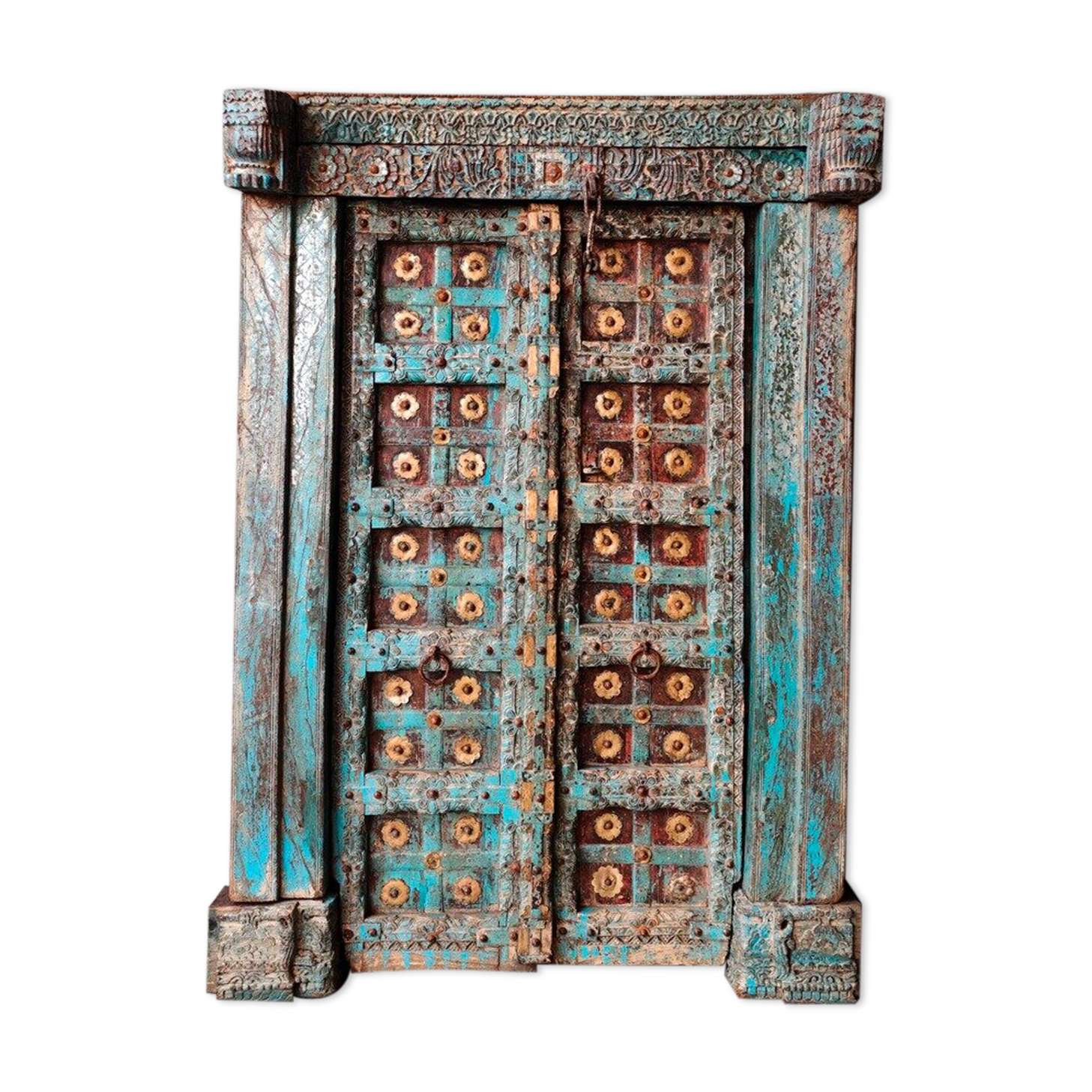 Indian door in old teak