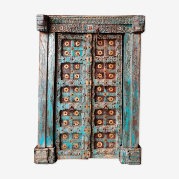 Indian door in old teak