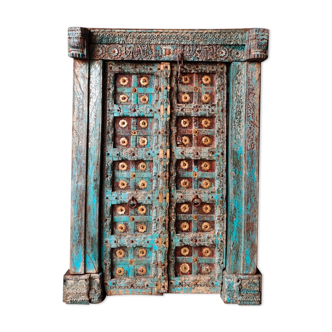 Porte indienne en vieux teck