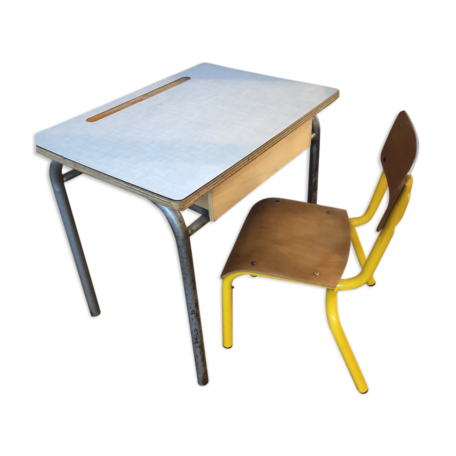 Formica child desk with chair