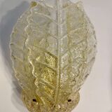 Pair of Murano glass and gold inlaid sconces Barovier Toso, Italy 1990