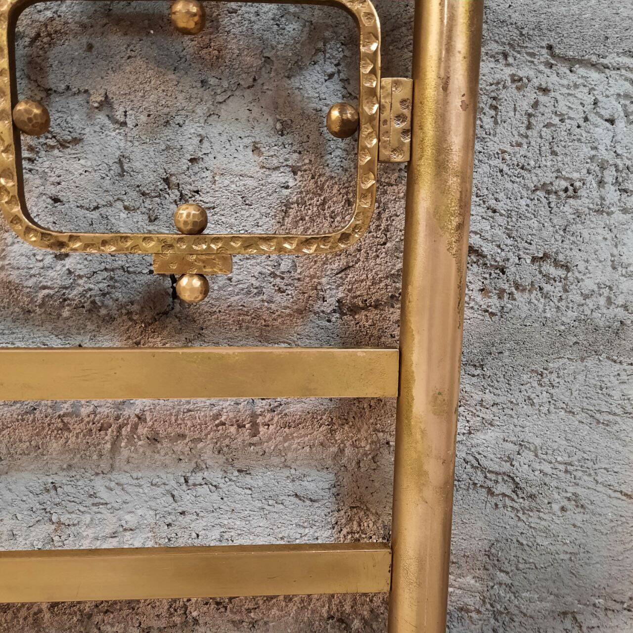 60s/70s bed design Luciano Frigerio in gilded brass