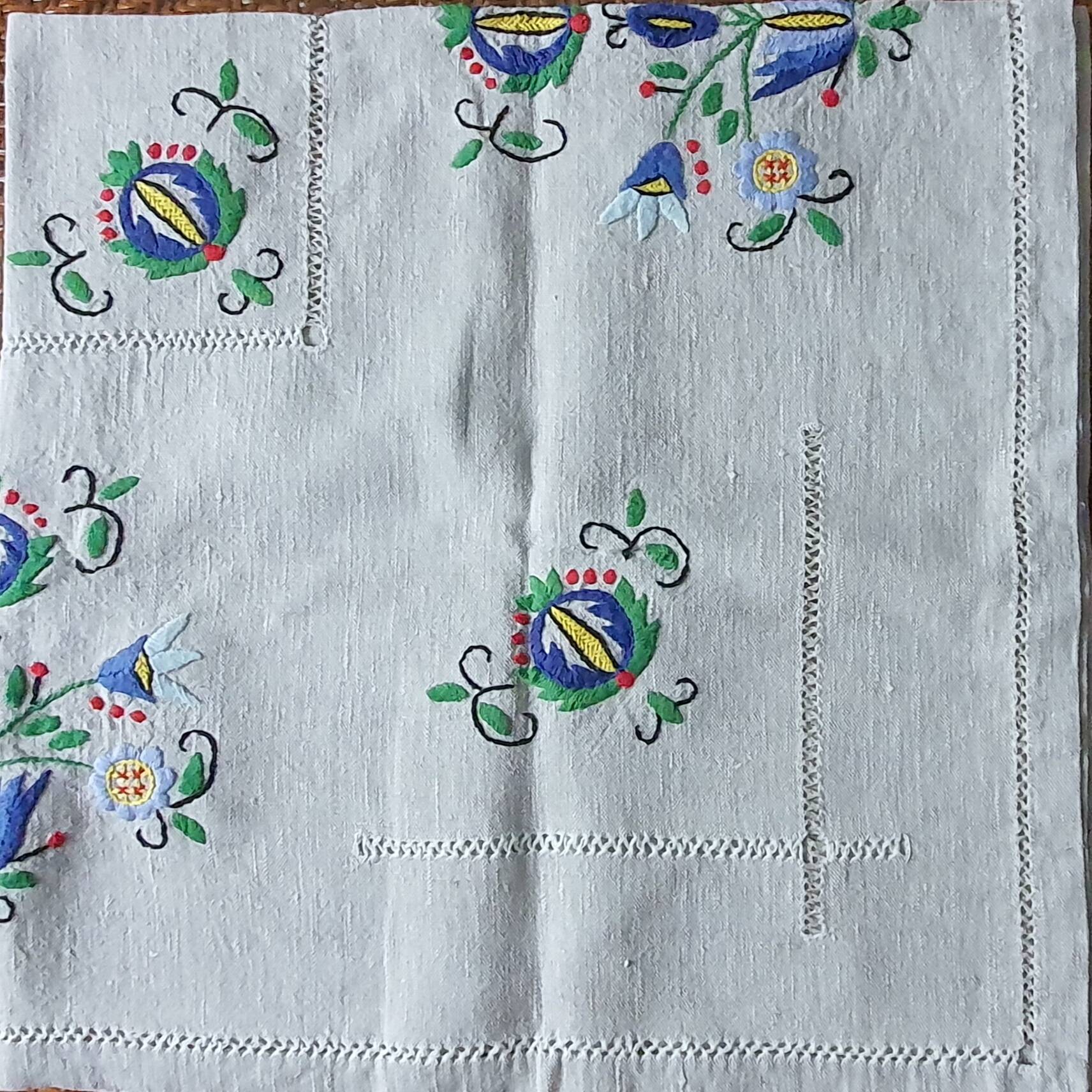 Hand embroidered tablecloth Polish crafts