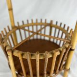 Art Deco style rattan work basket serving cart