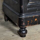 Large French ebonised mirror cabinet, circa 1850