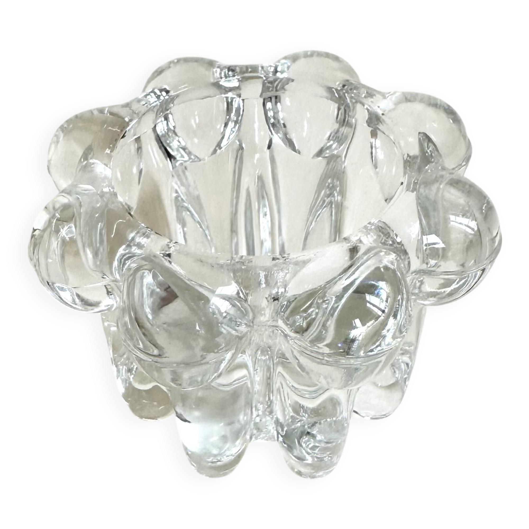 Moulded glass candlestick