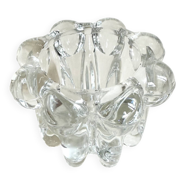Bougeoir en verre moulé