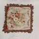 French Style Cushion Cover Handwoven Aubusson Tapestry Floral Rose Bouquet