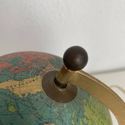 Vintage 1967 terrestrial globe Taride tripod gold glass world map - 22 cm