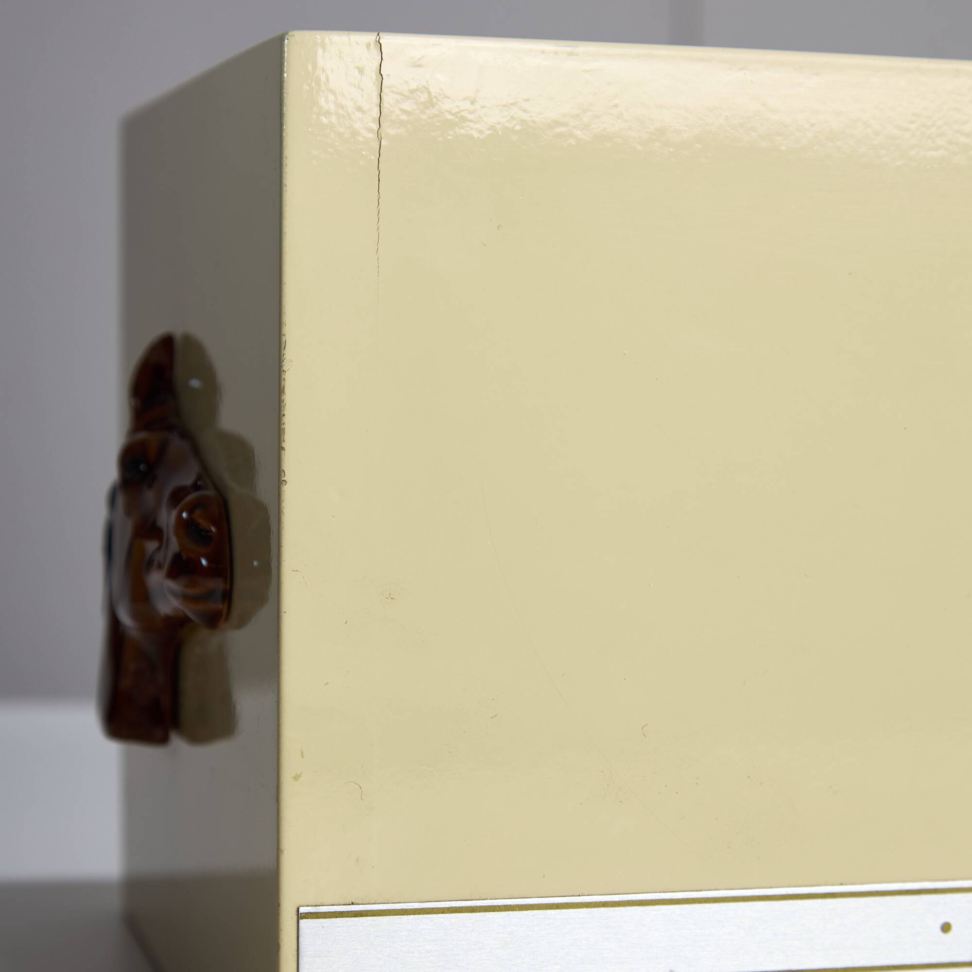 Vintage Ice Cube Holder with Ceramic Horse-Head