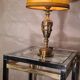very beautiful empire lamp, 1960 gold chrome steel small trace of normal wear, 31x20