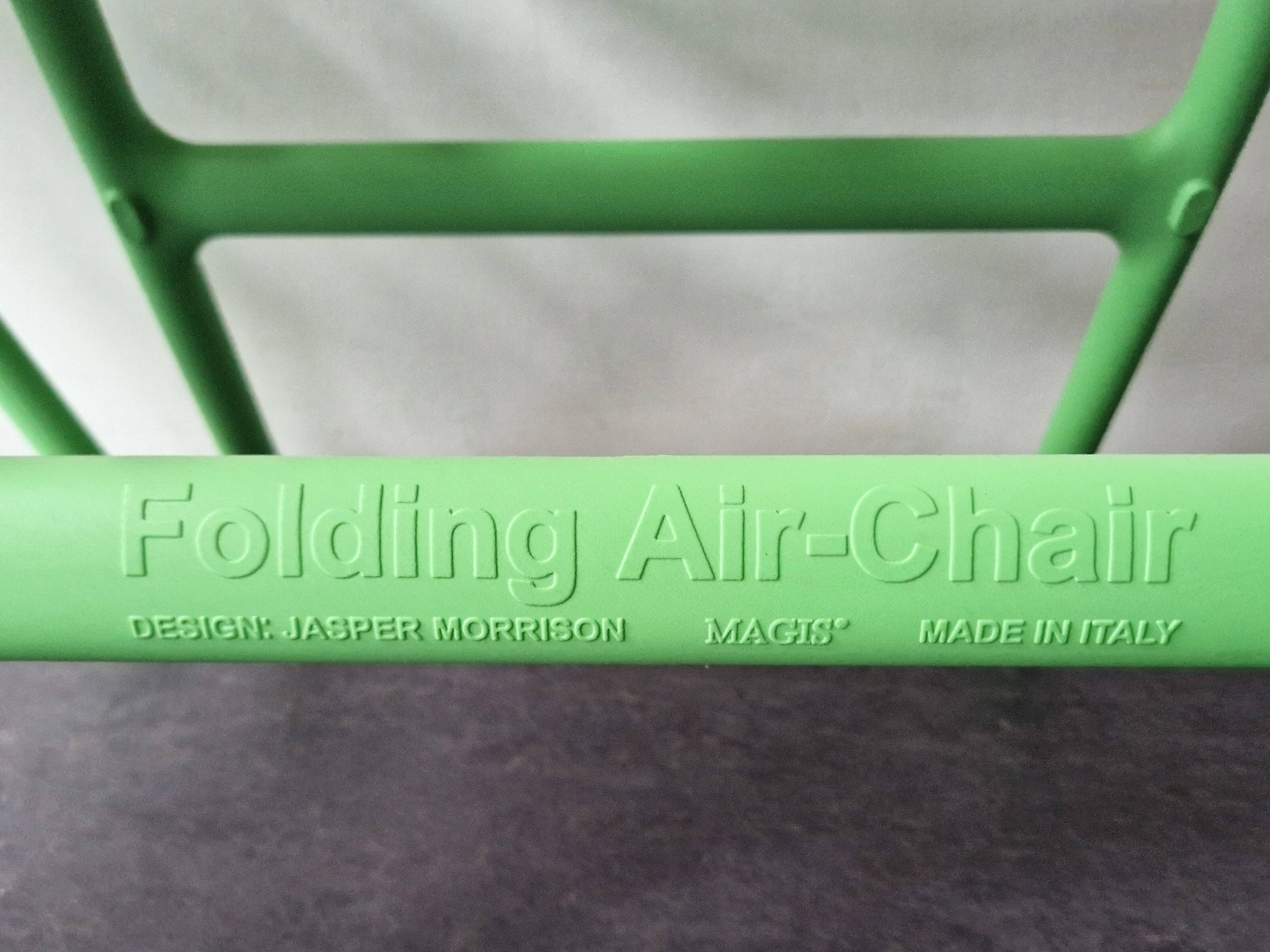 Set of 2 green Folding Air Chairs by Jasper Morrison for Magis, Italy 2003/2005