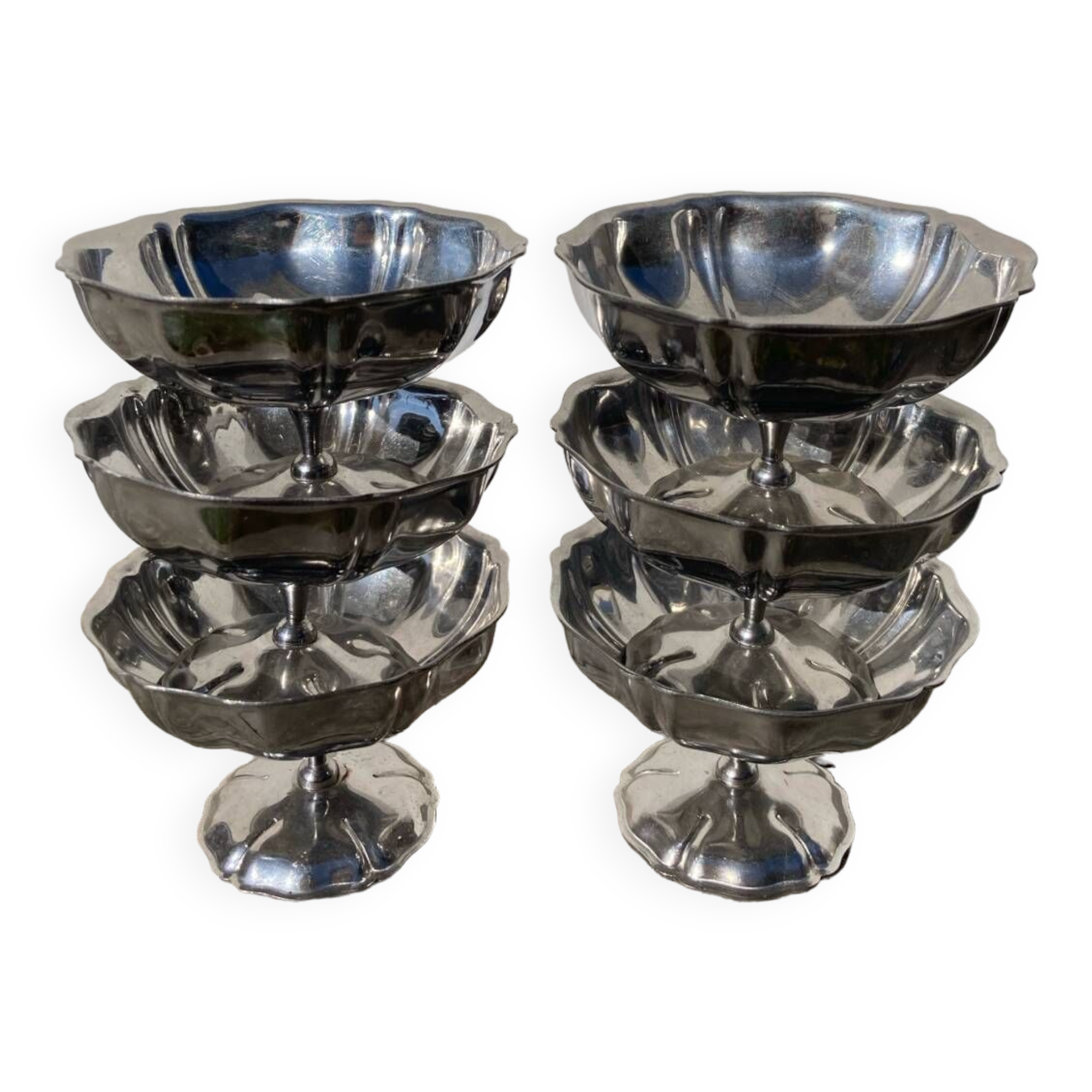 6 stainless steel cups