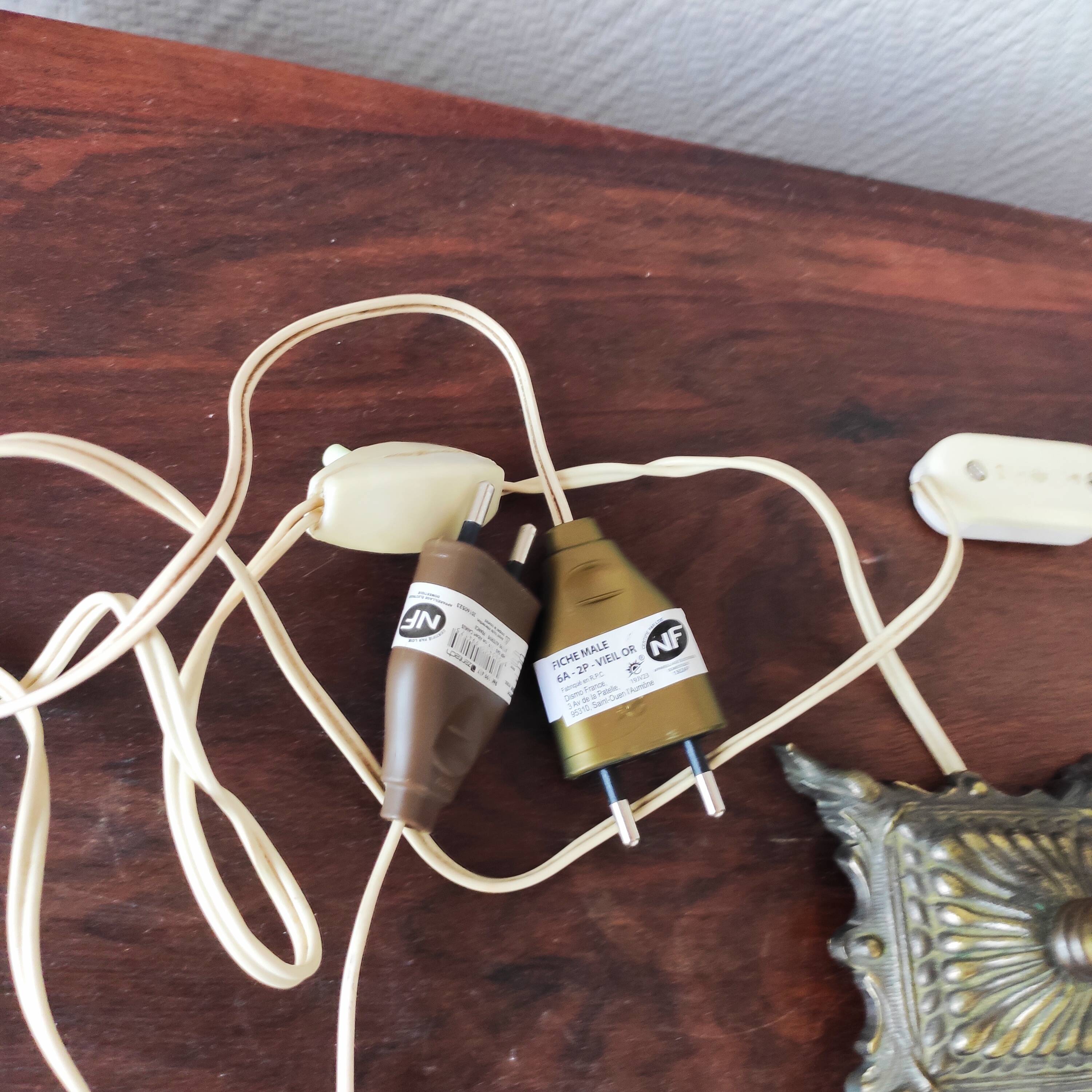 Pair of antique bubble globe lamps