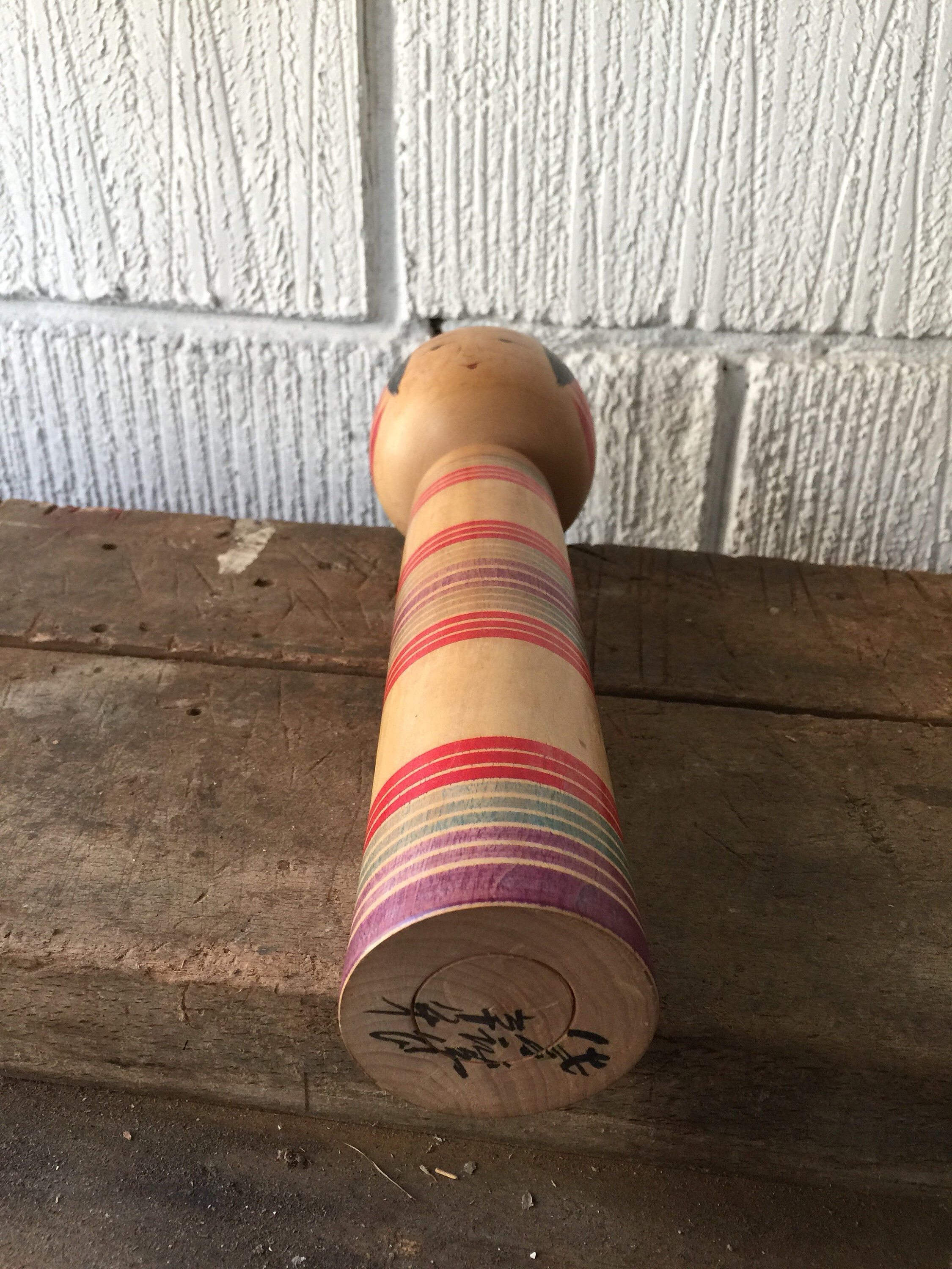 Japanese Kokeshi doll of 1950s wooden hand painted