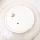 Assiette plate terre de fer, modele fleuri vert