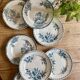 Set of 8 vintage flat ironstone plates - Mismatched -