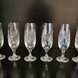 6 vintage crystal champagne flutes by etzel
