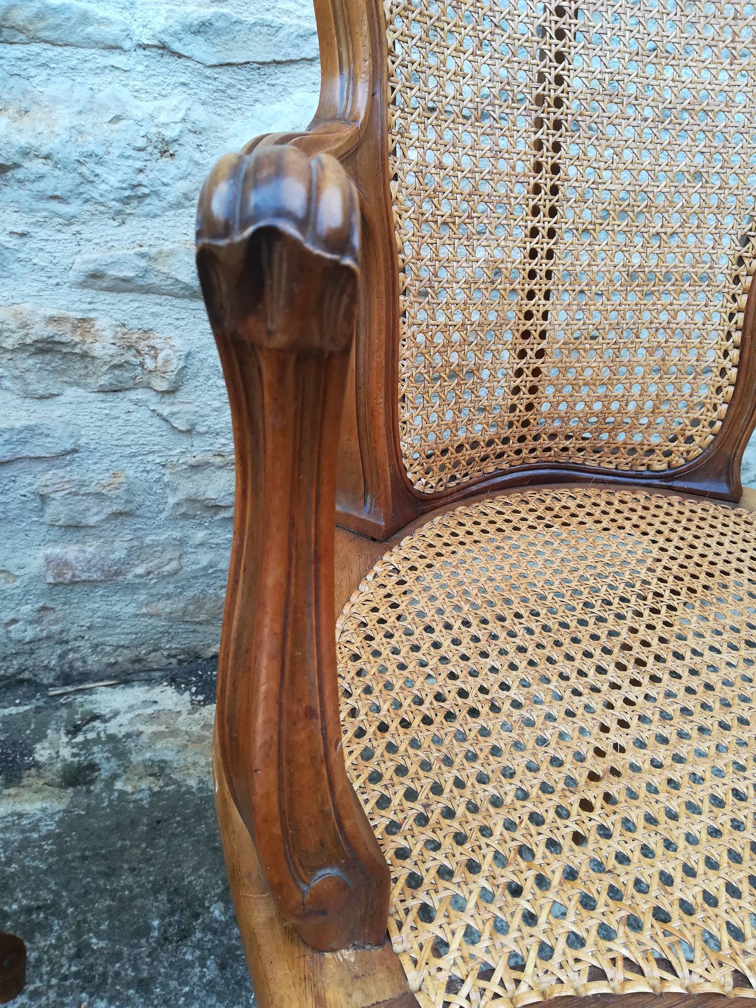 Caned armchairs in Louis XV style