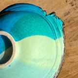 Bol en céramique émaillée bleu et vert azur